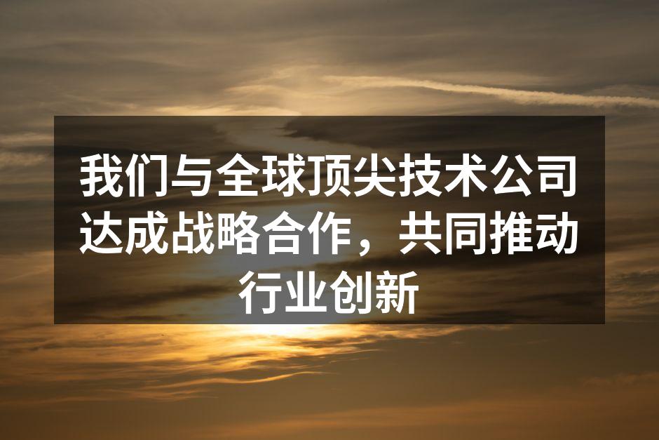 我们与全球顶尖技术公司达成战略合作,共同