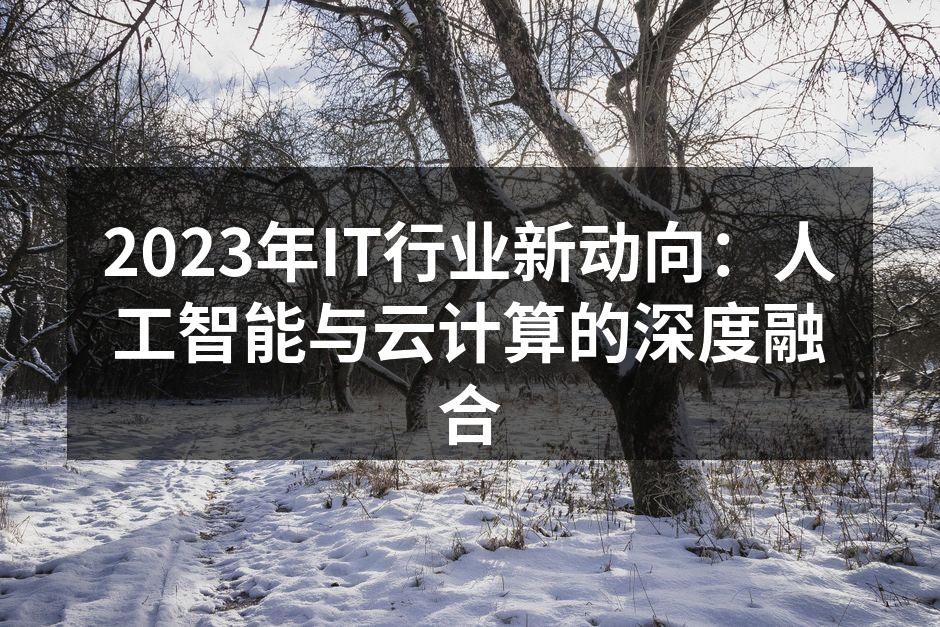 2023年IT行业新动向:人工智能与云计