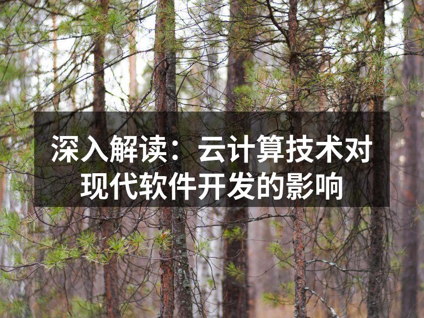 深入解读:云计算技术对现代软件开发的影响